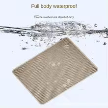 Large Double Layer Cat Litter Mat - Waterproof Non-Slip Washable