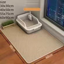 Large Double Layer Cat Litter Mat - Waterproof Non-Slip Washable
